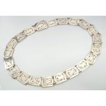 CHINESE WHITE METAL BELT ****WITHDRAWN**** the pierced links depicting the twelve Chinese Zodiac
