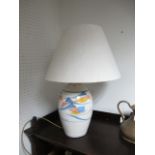 A LOUIS MULCAHY POTTERY LAMP of baluster form with shade 60cm high