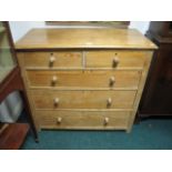 A VICTORIAN PINE CHEST of two short and three long drawers 96cm (h) x 106cm (w) x 50cm (d)