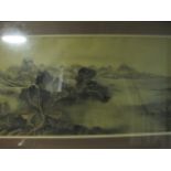 A PAIR OF CHINESE COLOURED PRINTS 
Mountain and Riverscapes
56cm x 95cm