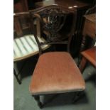 A LATE VICTORIAN MAHOGANY CARVED SINGLE CHAIR