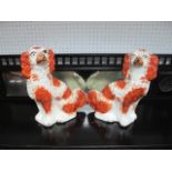 A PAIR OF STAFFORDSHIRE DOGS 30cm high