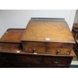 TWO VICTORIAN MAHOGANY TABLE TOP SLOPE FRONT DESKS