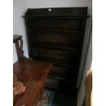 A MAHOGANY OPEN FRONT BOOKCASE with moulded gallery above four open shelves between moulded