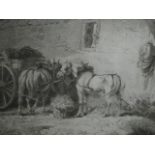 HORSES IN A STABLE
Two Black and White Engravings
Inscribed J Ibbetfon 1795
Together with A Black