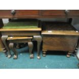 A VICTORIAN MAHOGANY COMMODE together with a mahogany stool and another stool(3)