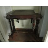 A VICTORIAN MAHOGANY OCCASIONAL TABLE together with a Victorian kidney shaped table on baluster