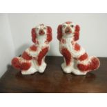 A PAIR OF STAFFORDSHIRE DOGS 30cm high