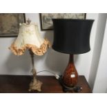 TWO TABLE LAMPS with shades