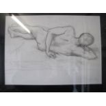 GARRY BLATCHFORD Reclining Male Nude Signed Lower Right and Dated 96 Pencil study 28cm x 38cm