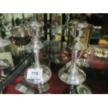 A PAIR OF SILVER DESK CANDLESTICKS Birmingham c.