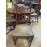 A SET OF FOUR EARLY TWENTIETH CENTURY MAHOGANY FRAMED DINING ROOM CHAIRS the rectangular open backs