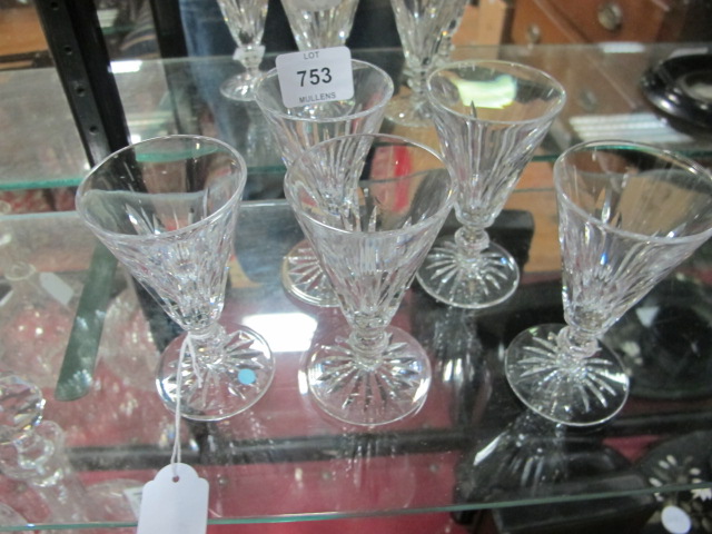 FIVE WATERFORD CUT GLASS STEM GLASSES