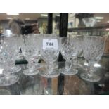 A LARGE COLLECTION OF CUT GLASS Waterford sherry glasses together with a contemporary crystal bowl