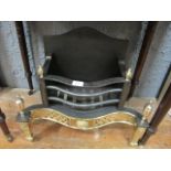 A REGENCY STYLE SERPENTINE FRONT FIRE GRATE 49cm (h) x 55cm (w) x 39cm (d)