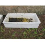 TWO WHITE GLAZED BELFAST SINKS of large proportions rectangular form each 35cm x 103cm x 56cm