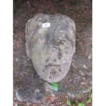 A LIMESTONE MODEL OF A MALE MASK 46cm