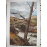 TOM CULLEN River scene with bridge Signed lower right and dated 1975 Oil on Canvas 38cm x 23cm