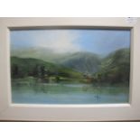 BRENDAN HAYES 20TH CENTURY Coastal Inlet and Lake Landscape Oil on Canvas A Pair Each Signed