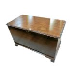 A VICTORIAN MAHOGANY LIFT TOP CHEST on bracket feet 73cm x 113cm x 56cm