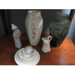 MISCELLANEOUS COLLECTION including a modern Beleek vase of circular tapering form painted with