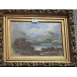 ENGLISH SCHOOL 19TH CENTURY Lake Landscape with figures Both signed indistinctly Oil on canvas