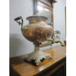 A COPPER AND BRASS MOUNTED 19TH CENTURY SAMOVAR