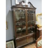 A VERY FINE 19TH CENTURY CHIPPENDALE REVIVAL MAHOGANY CHINA DISPLAY CABINET the pierced carved and