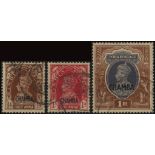 Indian Convention States. Chamba. 1942 ½a red-brown, 1a carmine and 1r grey and red-brown CHAMBA,