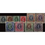 Indian Convention States. Jind. 1941-3 JIND set of ten, used, the high values with hooded cancels;