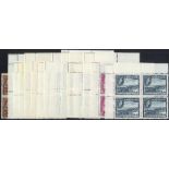 Antigua. 1953-6 set of fifteen in matching upper left corner blocks of four (with the exception of