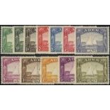 Aden. 1937 Dhow set of twelve, fine unmounted mint. SG 1-12 (£1200)/CW 1-12