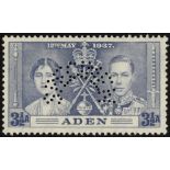 Aden. 1937 Coronation collection with unmounted mint blocks, SPECIMEN set, six FDCs, minor varieties