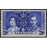 Barbados. 1937 Coronation collection with blocks, SPECIMEN set (and a faked set) and eleven covers