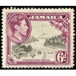 Jamaica. 1938-50 6d perf 12½, fine mint with R10/2 'exhaust pipe'. SG 128aa (£325)/CW 12b