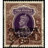 Indian Convention States. Chamba Officials. 1939 2r CHAMBA STATE SERVICE, fine used with part hooded