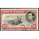 Ascension. 1938 2/6d perf 13½ centred left, fine used, R5/1 'davit' flaw. SG 45b (£800)/CW 11a