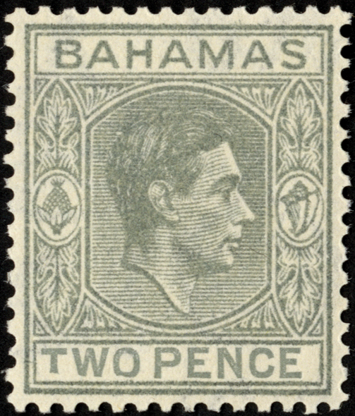 Bahamas. 1938-41 2d pale grey, fine mint with R3/6 RP short 'T'. SG 152a (£950)/CW 6a