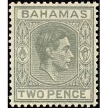 Bahamas. 1938-41 2d pale grey, fine mint with R3/6 RP short 'T'. SG 152a (£950)/CW 6a