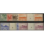 Great Britain. Jersey. 1943-4 Views set of six in unmounted mint interpanneau pairs, each with '4'