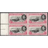 Ascension. 1953 printing of the 1½d black and rose-carmine, perf 13. Unmounted mint positional block
