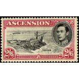 Ascension. 1938 2/6d perf 13½ centred left, fine mint, R5/1 'davit' flaw. SG 45b (£1600)/CW 11a