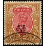 Indian Convention States. Jind. 1927 2r carmine and yellow-brown, watermark single Star, fine used