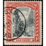 Bahamas. 1901-3 1d black and red watermark Crown CC inverted, fine used. SG 58w (£170)