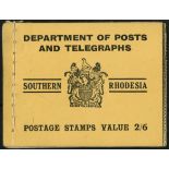 Southern Rhodesia. 1945-9 2/6d booklet with blank inside front cover (fifth printing), perfs