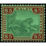 Malaya. Federated Malay States. 1922-34 Script watermark set of thirty, a couple of trivial faults