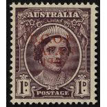 Australia. B.C.O.F. 1946 1d brown-purple with blue-black overprint in an unmounted mint top left