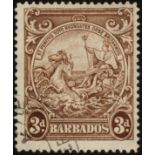 Barbados. 1941 3d brown perf 14, fine used with R4/10 line over horse's head. SG 252ba (£140)/CW