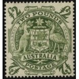 Australia. 1950 £2 green with R5-6/1 roller flaw, unmounted mint. SG 224da (£150)/CW 66a