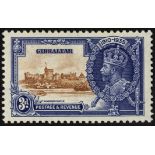 Gibraltar. 1935 3d Silver Jubilee mint with Plate '2' R2/1 short extra flagstaff, mint, fine but for